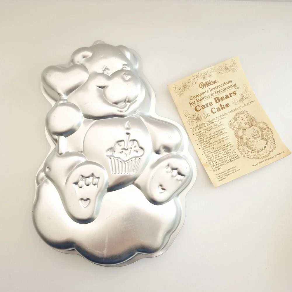 Vintage 1983 Wilton Care Bears Birthday Bear Cake Pan with Instruction Book